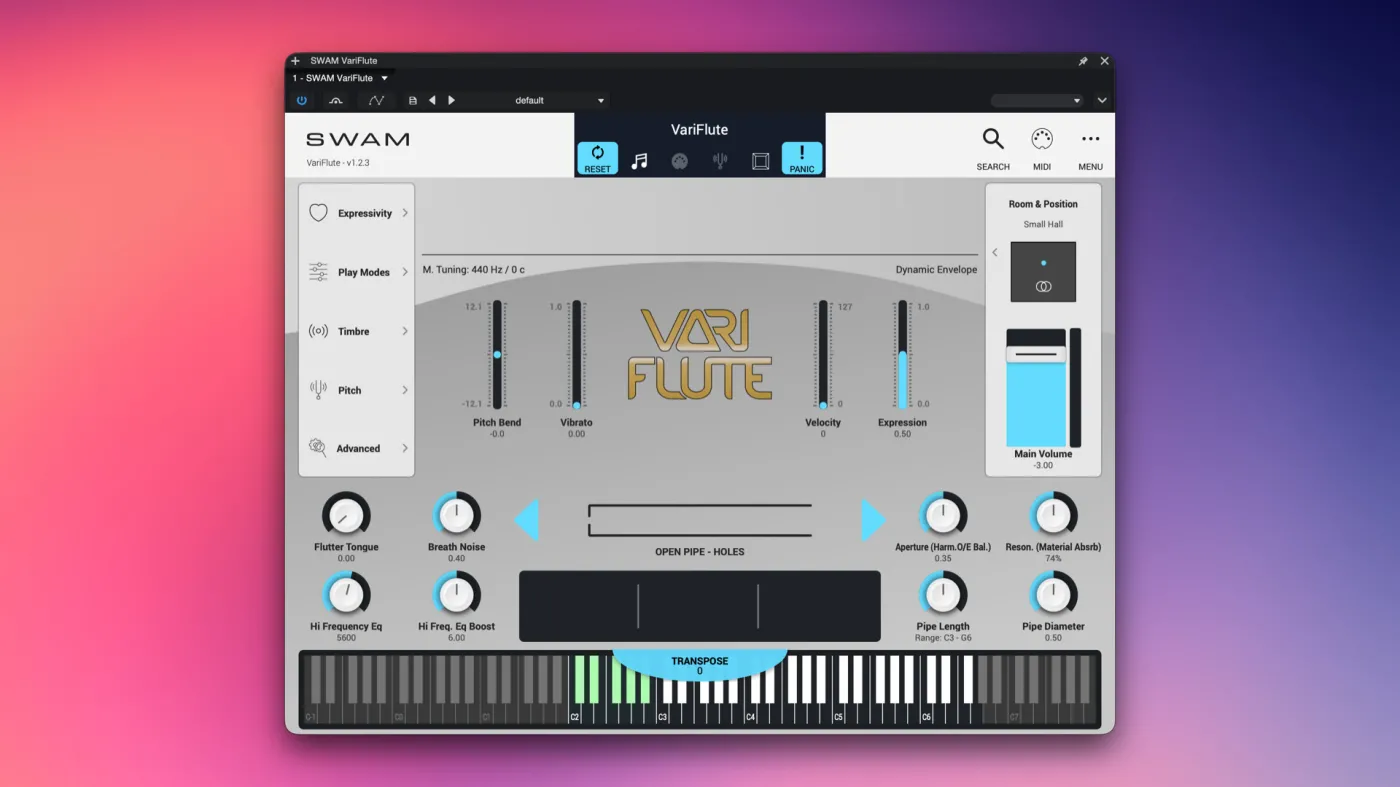 Audio Modeling SWAM VariFlute screenshot