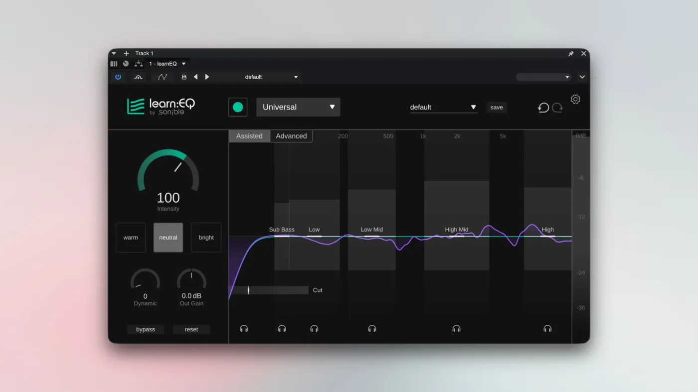 Sonible learn:EQ screenshot