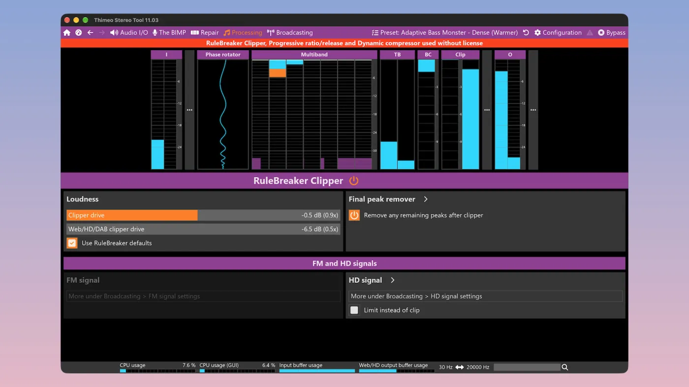 Thimeo Stereo Tool screenshot