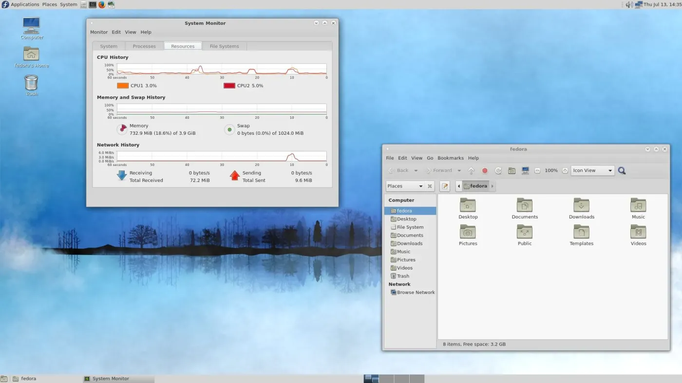 Fedora screenshot
